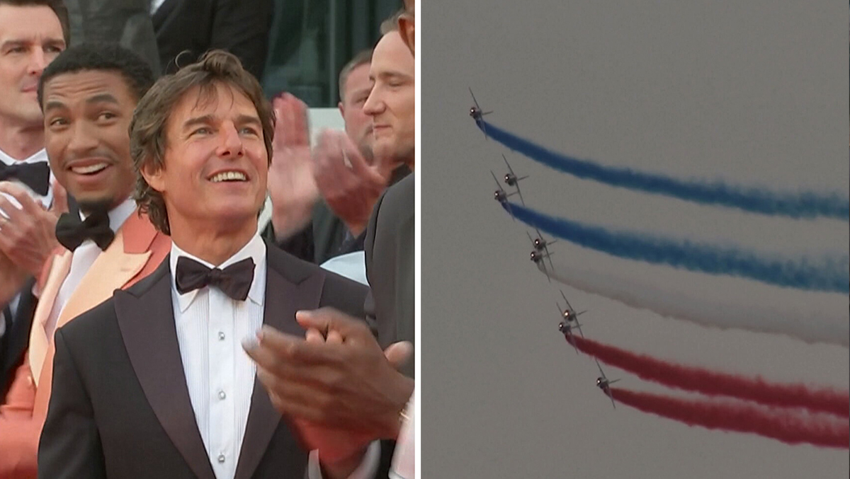 Cannes Film Festival: Tom Cruise walks the red carpet escorted by the Air de France patrol (video)